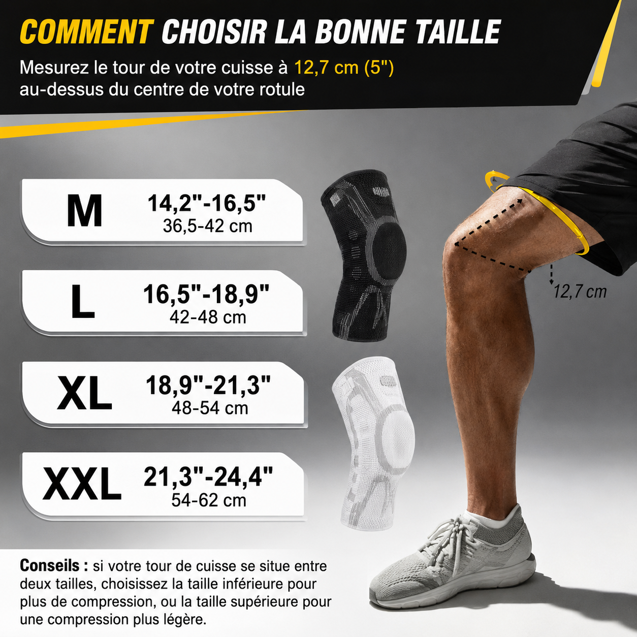 Genouillère Réglable à Molette — Maintien Sur-Mesure